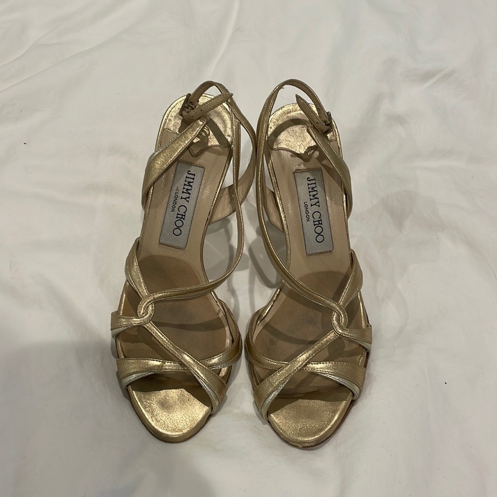 Jimmy Choo gold heels